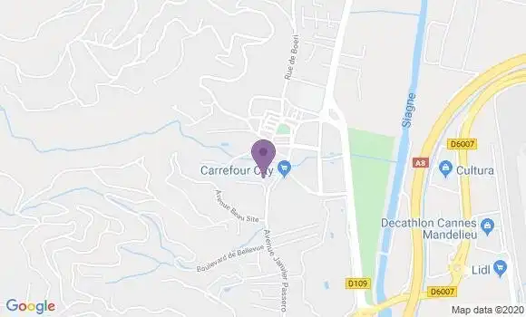Localisation Crédit Agricole Agence de Mandélieu la Napoule Capitou