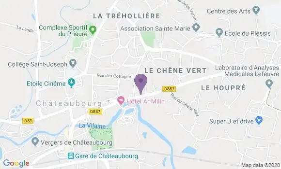 Localisation Crédit Agricole Agence de Châteaubourg