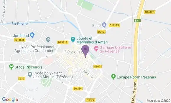 Localisation LCL Agence de Pézenas