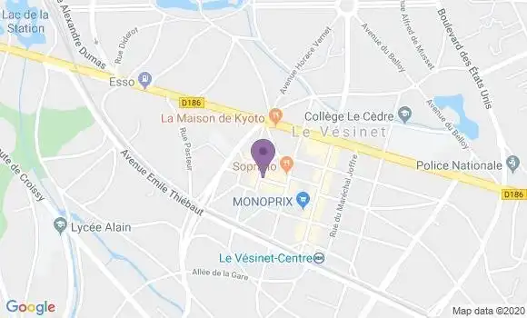 Localisation Crédit Agricole Agence de Le Vésinet