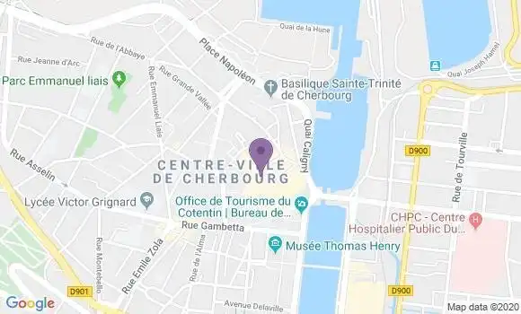 Localisation Crédit Agricole Agence de Cherbourg les Halles