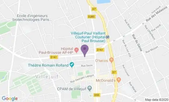 Localisation Crédit Agricole Agence de Villejuif