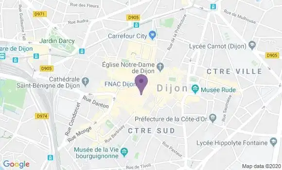 Localisation Crédit Agricole Agence de Dijon Rue du Bourg