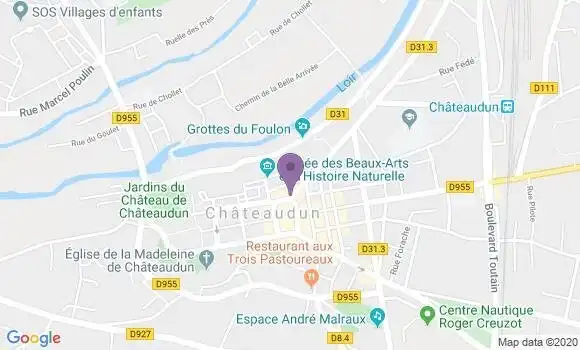 Localisation Crédit Agricole Agence de Châteaudun
