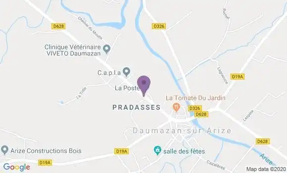 Localisation Crédit Agricole Agence de Daumazan sur Arize