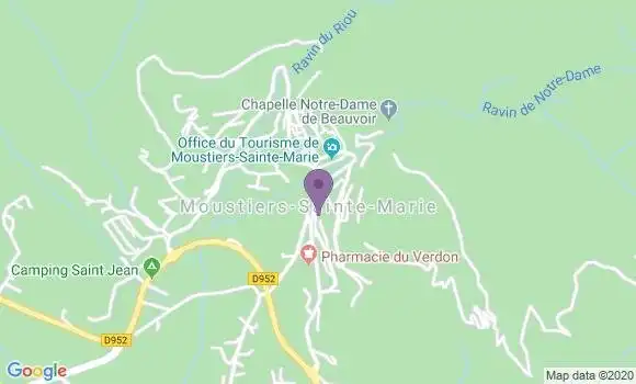 Localisation Crédit Agricole Agence de Moustiers Sainte Marie