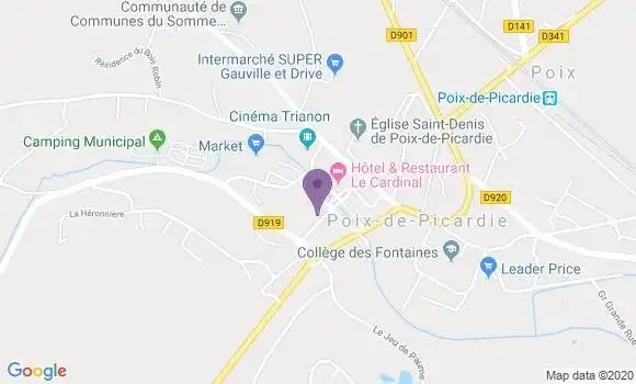 Localisation Crédit Agricole Agence de Poix de Picardie