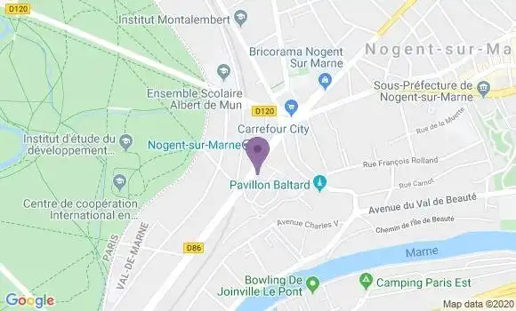 Localisation LCL Agence de Nogent sur Marne Baltard