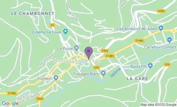 Localisation Crédit Agricole Agence de Bourg Argental