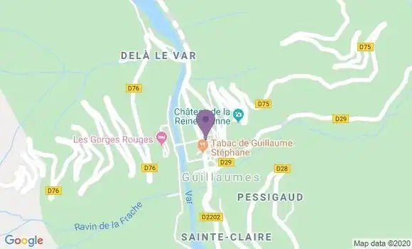 Localisation Crédit Agricole Agence de Guillaumes
