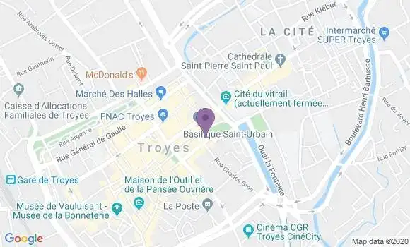 Localisation Crédit Agricole Agence de Troyes Zola