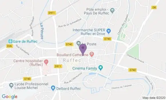 Localisation Société Générale Agence de Ruffec