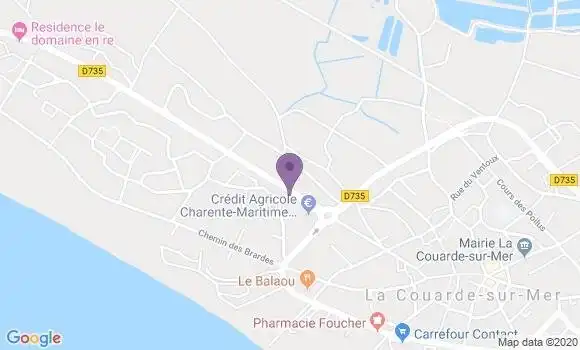 Localisation Crédit Agricole Agence de La Couarde sur Mer Banque Privée