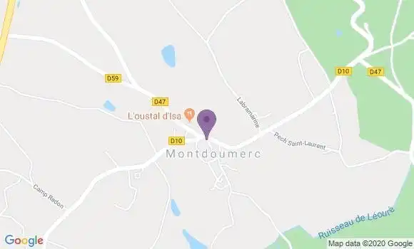 Localisation Crédit Agricole Agence de Monpezat de Quercy