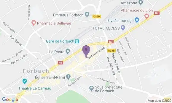 Localisation Crédit Agricole Agence de Forbach Ville Haute