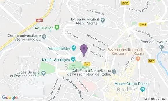 Localisation LCL Agence de Rodez