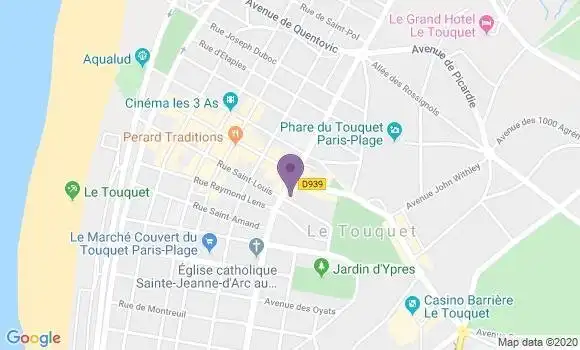 Localisation Crédit Agricole Agence de Le Touquet Paris Plage