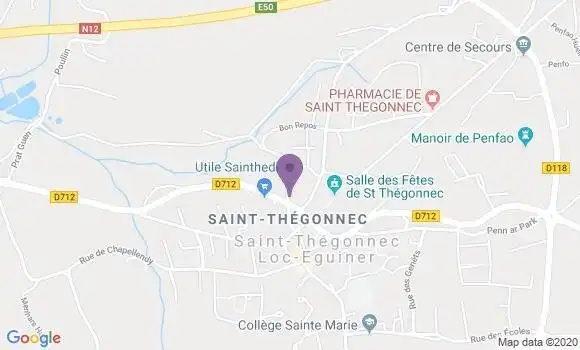 Localisation Crédit Agricole Agence de Saint Thégonnec