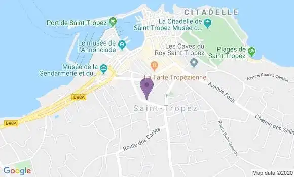 Localisation Crédit Agricole Agence de Saint Tropez