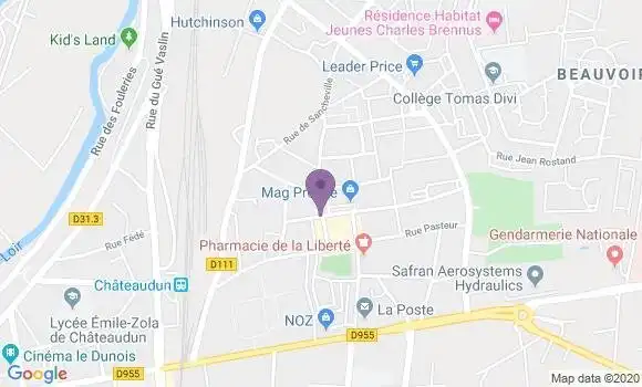 Localisation Crédit Agricole Agence de Châteaudun Liberté
