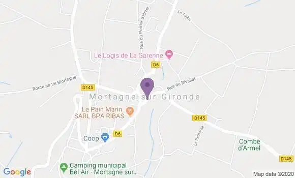Localisation Crédit Agricole Agence de Mortagne sur Gironde