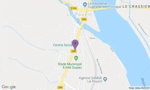 Localisation Crédit Agricole Agence de Le Pouzin