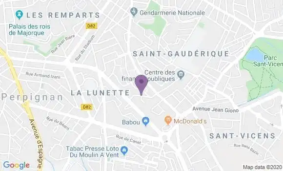 Localisation Crédit Agricole Agence de Perpignan Kennedy
