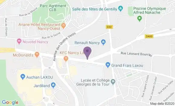 Localisation Crédit Agricole Agence de Nancy Entreprises