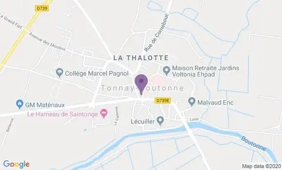 Localisation Crédit Agricole Agence de Tonnay Boutonne