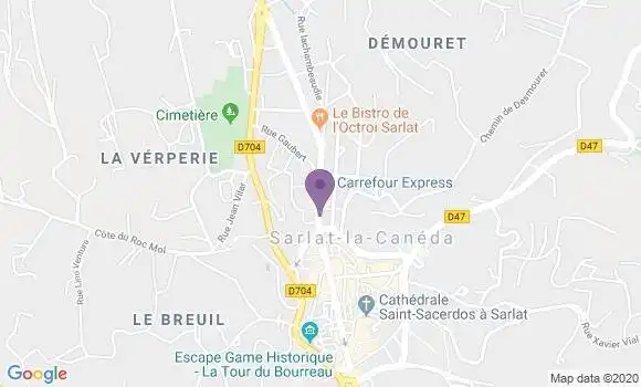 Localisation Crédit Agricole Agence de Sarlat la Canéda Gambetta
