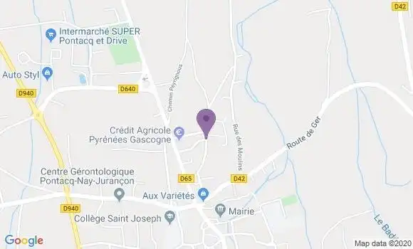 Localisation Crédit Agricole Agence de Pontacq