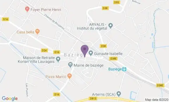 Localisation Crédit Agricole Agence de Baziège
