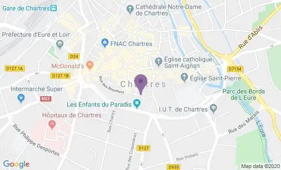 Localisation Crédit Agricole Agence de Chartres les Halles