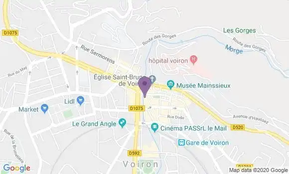 Localisation Crédit Agricole Agence de Voiron