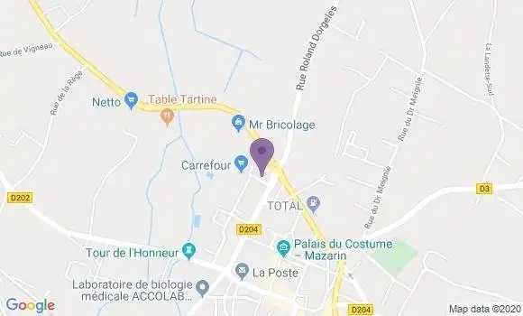 Localisation Crédit Agricole Agence de Lesparre
