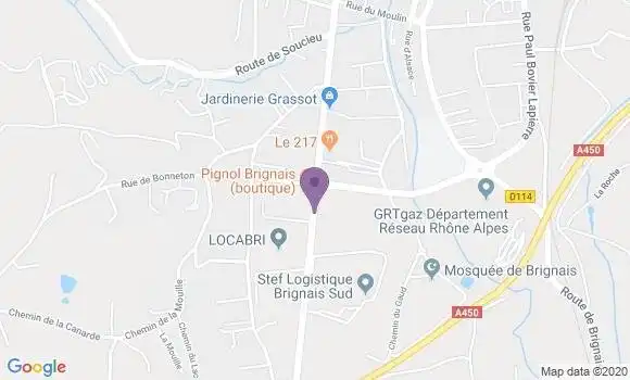 Localisation LCL Agence de Brignais