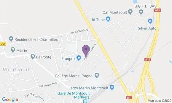 Localisation Crédit Agricole Agence de Montsoult