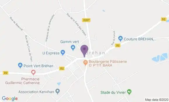Localisation Crédit Agricole Agence de Bréhan