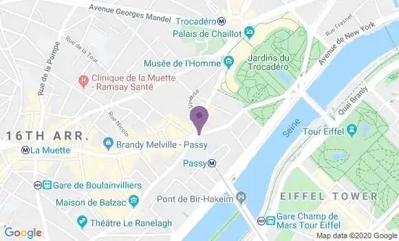 Localisation LCL Agence de Paris Raynouard