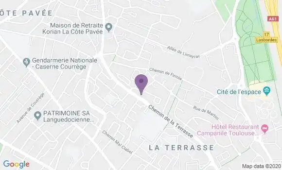 Localisation Crédit Agricole Agence de Toulouse la Terrasse