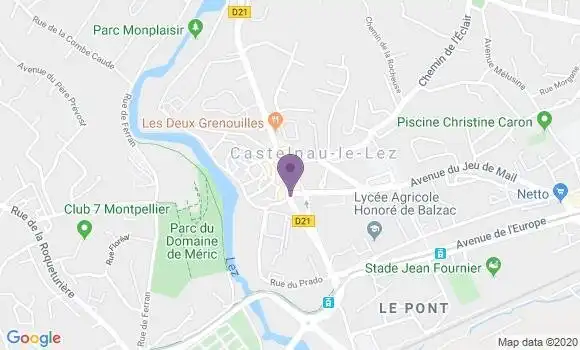 Localisation Crédit Agricole Agence de Castelnau Centre
