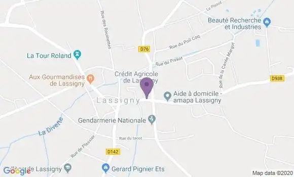 Localisation Crédit Agricole Agence de Lassigny