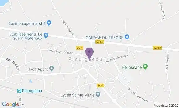 Localisation Crédit Agricole Agence de Plouigneau