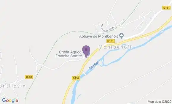 Localisation Crédit Agricole Agence de Montbenoit