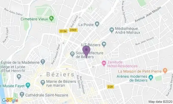 Localisation Crédit Agricole Agence de Béziers Mistral