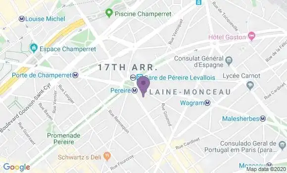 Localisation Crédit Agricole Agence de Paris Courcelles
