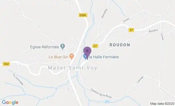 Localisation Crédit Agricole Agence de Le Mazet Saint Voy