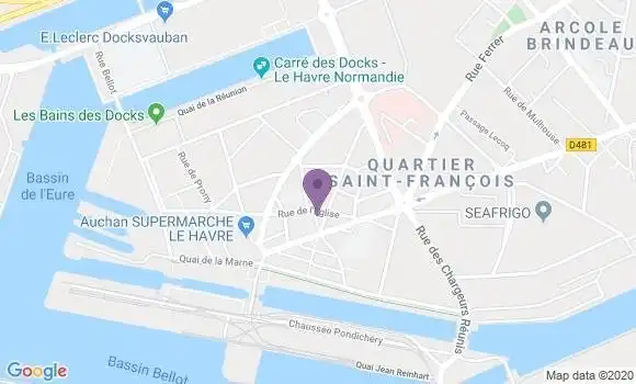 Localisation Crédit Agricole Agence de Le Havre Saint Nicolas
