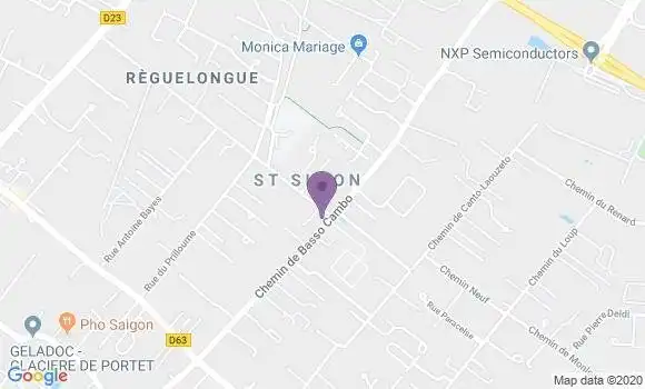 Localisation Crédit Agricole Agence de Toulouse Saint Simon