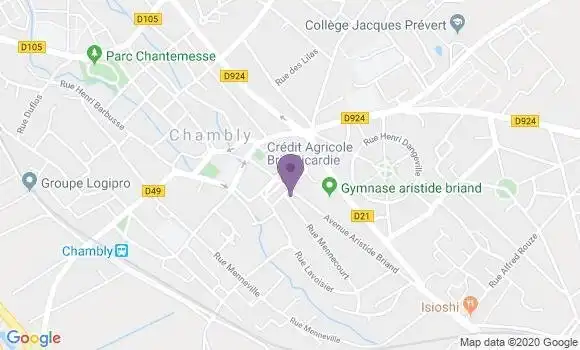 Localisation Crédit Agricole Agence de Chambly Centre